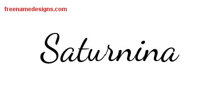 Lively Script Name Tattoo Designs Saturnina Free Printout
