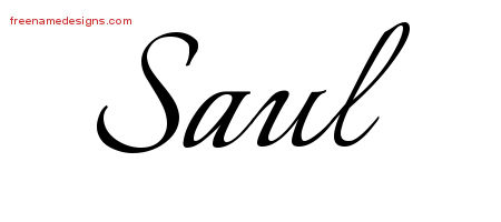 Calligraphic Name Tattoo Designs Saul Free Graphic