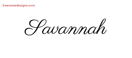 Classic Name Tattoo Designs Savannah Graphic Download