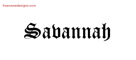 Blackletter Name Tattoo Designs Savannah Graphic Download