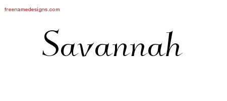 Elegant Name Tattoo Designs Savannah Free Graphic