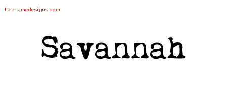 Vintage Writer Name Tattoo Designs Savannah Free Lettering