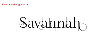 Decorated Name Tattoo Designs Savannah Free