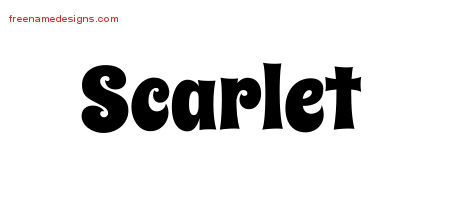 Groovy Name Tattoo Designs Scarlet Free Lettering
