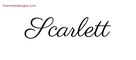 Classic Name Tattoo Designs Scarlett Graphic Download