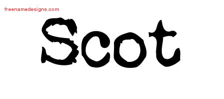 Vintage Writer Name Tattoo Designs Scot Free