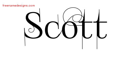 Decorated Name Tattoo Designs Scott Free Lettering