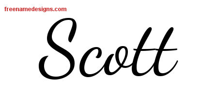 Lively Script Name Tattoo Designs Scott Free Printout