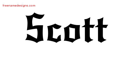 Gothic Name Tattoo Designs Scott Free Graphic