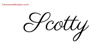 Classic Name Tattoo Designs Scotty Printable