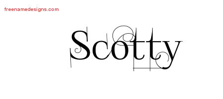 Decorated Name Tattoo Designs Scotty Free Lettering