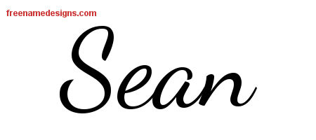 Lively Script Name Tattoo Designs Sean Free Printout