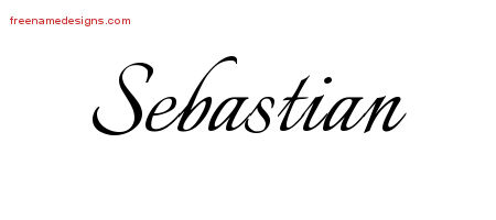 Calligraphic Name Tattoo Designs Sebastian Free Graphic