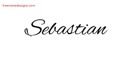 Cursive Name Tattoo Designs Sebastian Free Graphic