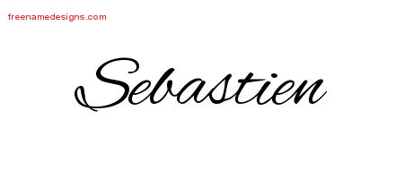 Cursive Name Tattoo Designs Sebastien Free Graphic