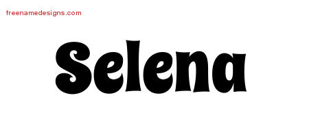 Groovy Name Tattoo Designs Selena Free Lettering