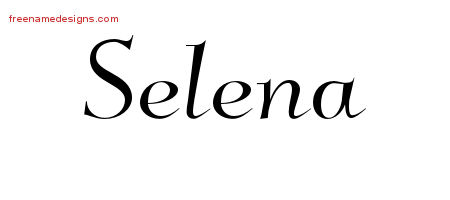 Elegant Name Tattoo Designs Selena Free Graphic