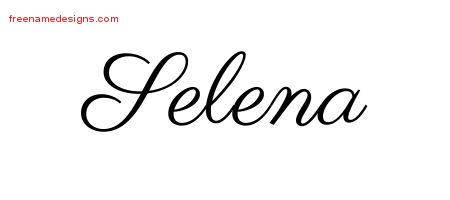 Classic Name Tattoo Designs Selena Graphic Download