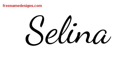 Lively Script Name Tattoo Designs Selina Free Printout