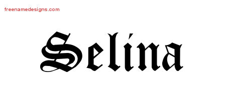 Blackletter Name Tattoo Designs Selina Graphic Download