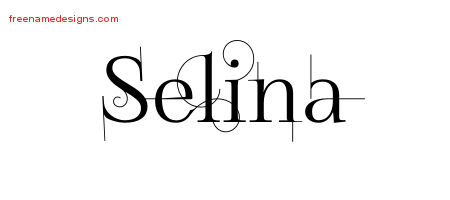 Decorated Name Tattoo Designs Selina Free