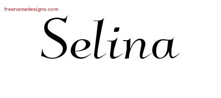 Elegant Name Tattoo Designs Selina Free Graphic