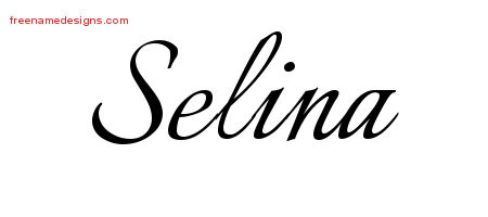 Calligraphic Name Tattoo Designs Selina Download Free