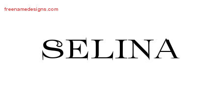 Flourishes Name Tattoo Designs Selina Printable
