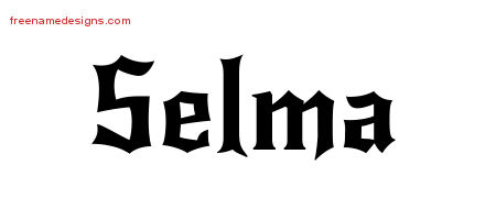 Gothic Name Tattoo Designs Selma Free Graphic