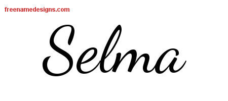 Lively Script Name Tattoo Designs Selma Free Printout