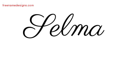 Classic Name Tattoo Designs Selma Graphic Download