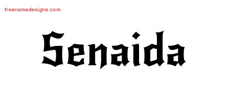 Gothic Name Tattoo Designs Senaida Free Graphic