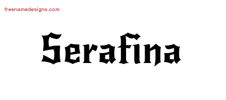 Gothic Name Tattoo Designs Serafina Free Graphic