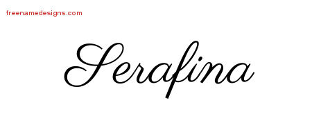 Classic Name Tattoo Designs Serafina Graphic Download