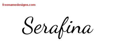 Lively Script Name Tattoo Designs Serafina Free Printout