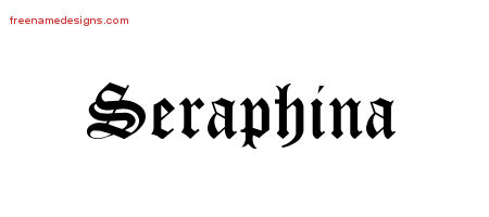 Blackletter Name Tattoo Designs Seraphina Graphic Download