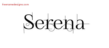 Decorated Name Tattoo Designs Serena Free
