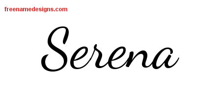 Lively Script Name Tattoo Designs Serena Free Printout