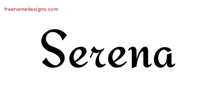 Calligraphic Stylish Name Tattoo Designs Serena Download Free