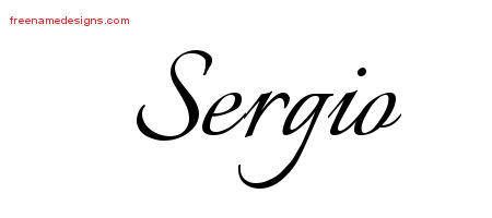 Calligraphic Name Tattoo Designs Sergio Free Graphic