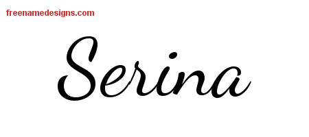 Lively Script Name Tattoo Designs Serina Free Printout