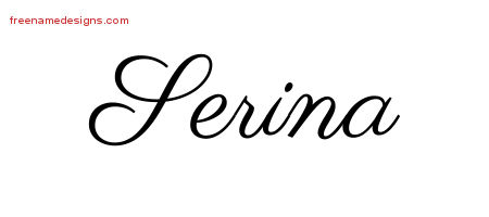 Classic Name Tattoo Designs Serina Graphic Download