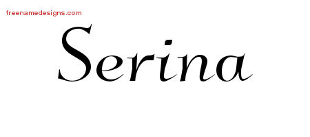 Elegant Name Tattoo Designs Serina Free Graphic