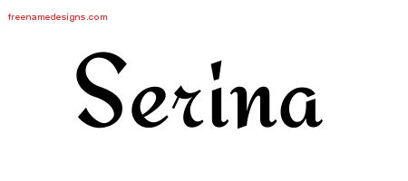 Calligraphic Stylish Name Tattoo Designs Serina Download Free