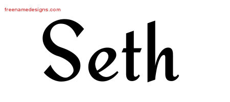 Calligraphic Stylish Name Tattoo Designs Seth Free Graphic