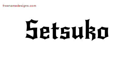 Gothic Name Tattoo Designs Setsuko Free Graphic