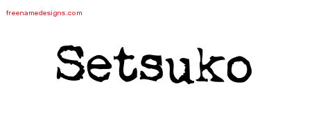 Vintage Writer Name Tattoo Designs Setsuko Free Lettering