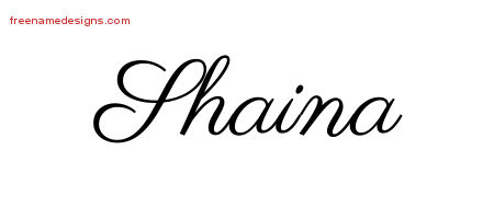 Classic Name Tattoo Designs Shaina Graphic Download