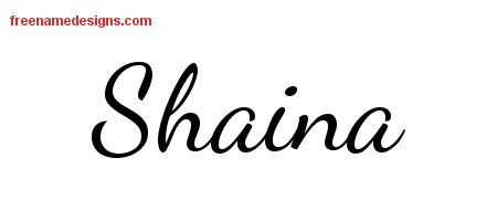 Lively Script Name Tattoo Designs Shaina Free Printout