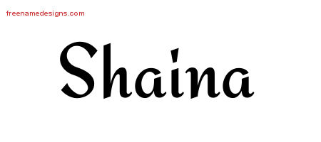 Calligraphic Stylish Name Tattoo Designs Shaina Download Free